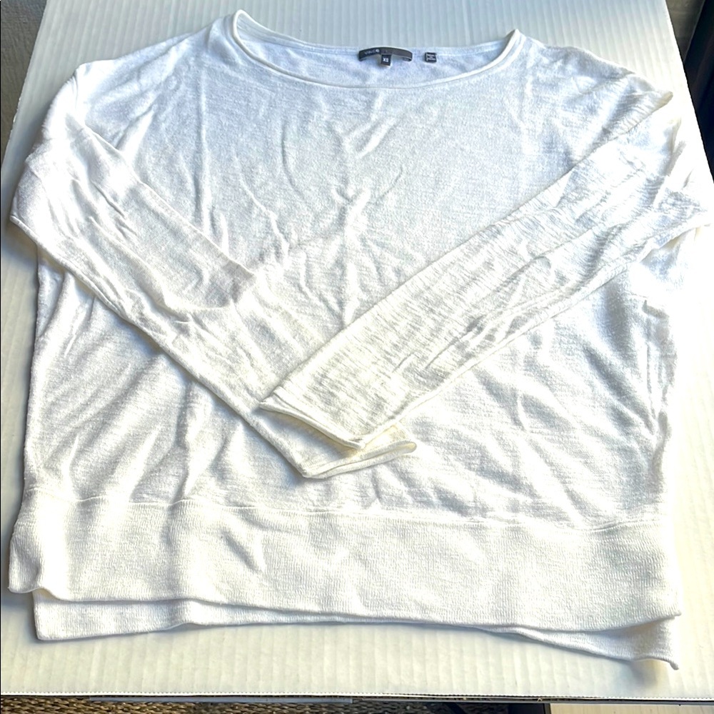 Lightweight White Long Sleeve Sweater